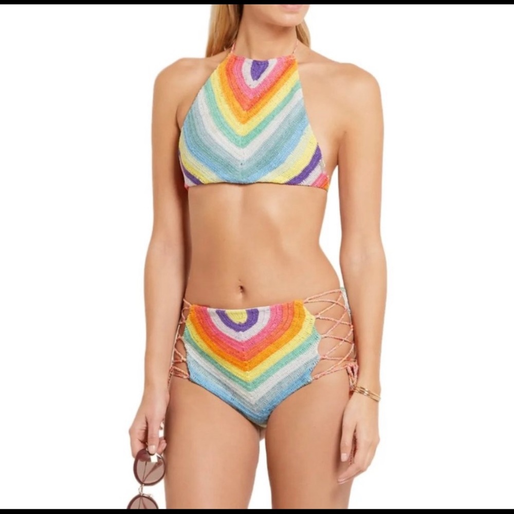 Mara Hoffman prismatic crochet Bikini bottoms, S or L